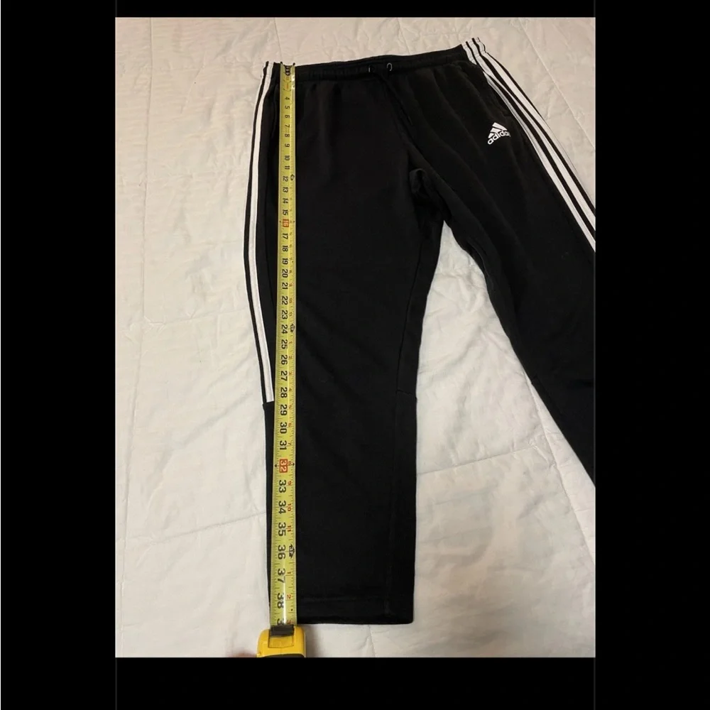 Adidas Men’s Black Tapered Leg Regular Fit XXL Elastic Waist Sweatpants Y2K EUC
